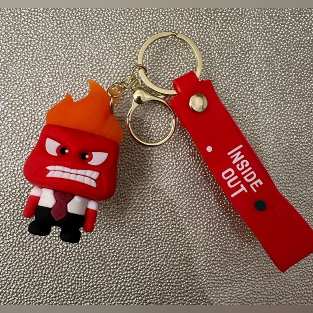 Disney Pixar Red Anger Character Keychain from inside out movie